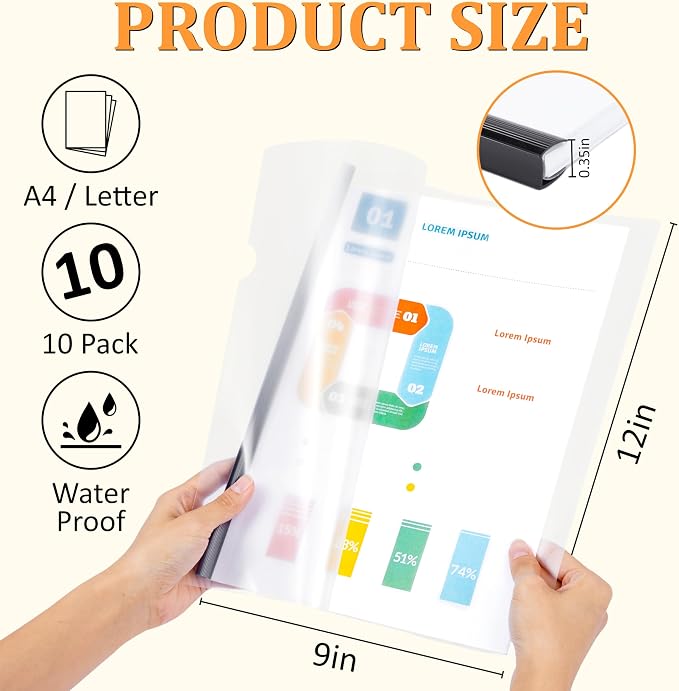 10 Pack Report Covers with Sliding Bar - Image 2