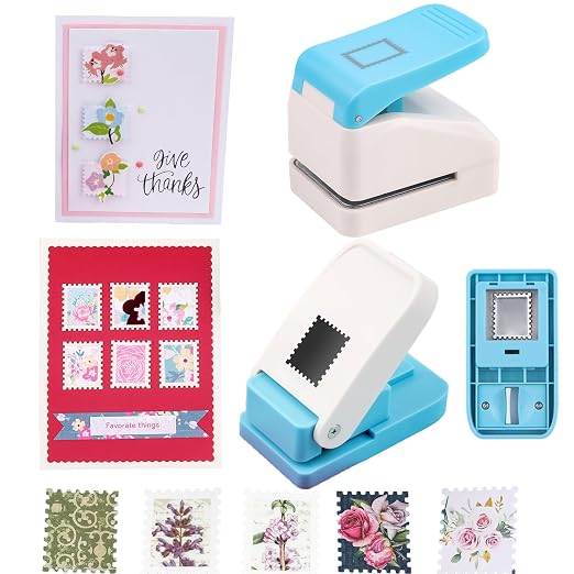 2Pcs /Set 1.1x0.9/1x0.8 Postage Stamp Embossing Punch; Punches Score Tools by BAOFALI