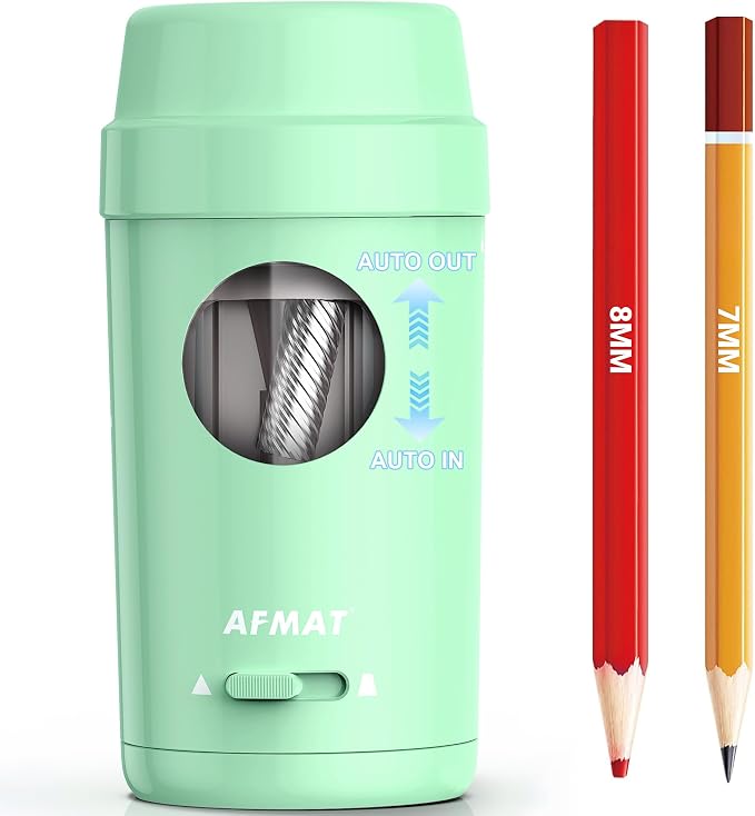 AFMAT Electric Pencil Sharpener, Auto in & Out, Fully Automatic Pencil Sharpener by AFMAT