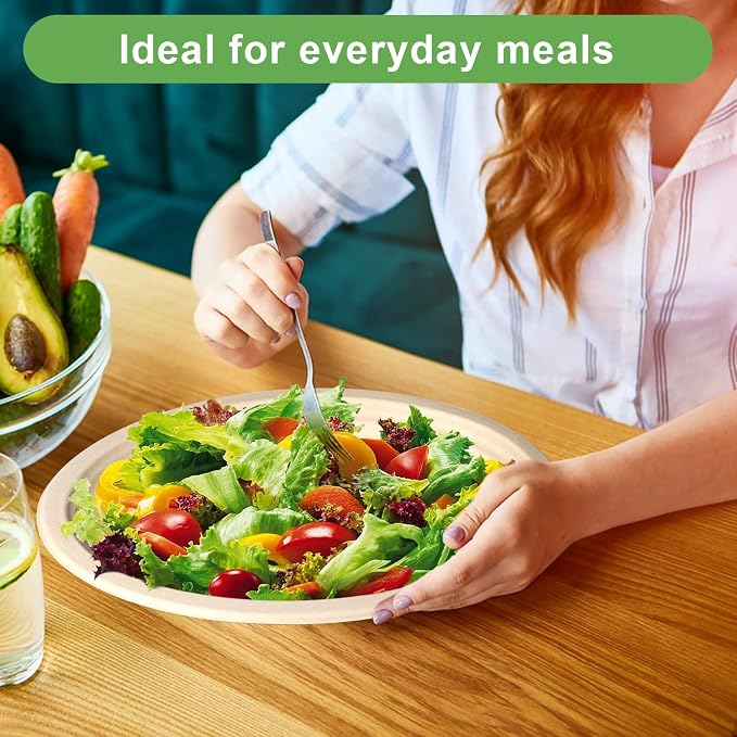 Eco Friendly 12 inch Brown Paper Plates - Image 5