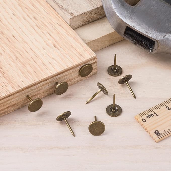 80pcs Metal Thumb Tacks, 0.43x0.66in, Bronze | Metal, Heavy Duty Flat Head - Image 6