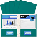 Better Office Products Teal Paper 2 Pocket Folders by BetterOfficeProducts
