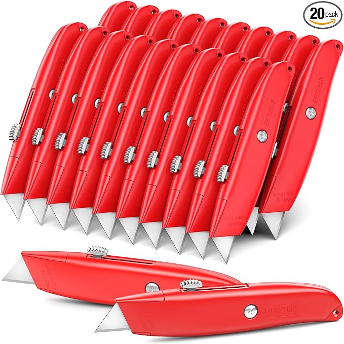 DIYSELF Utility Knife, 20 Pack Heavy Duty Box Cutter Retractable, Box Cutter by DIYSELF