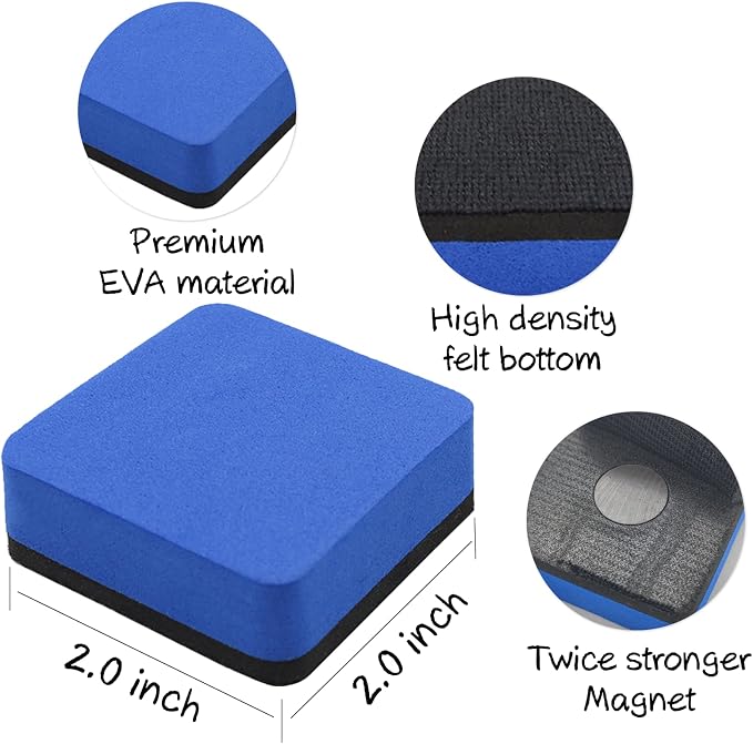 72 Pack Whiteboard Eraser, Washable and Reusable Magnetic Whiteboard Eraser - Image 2