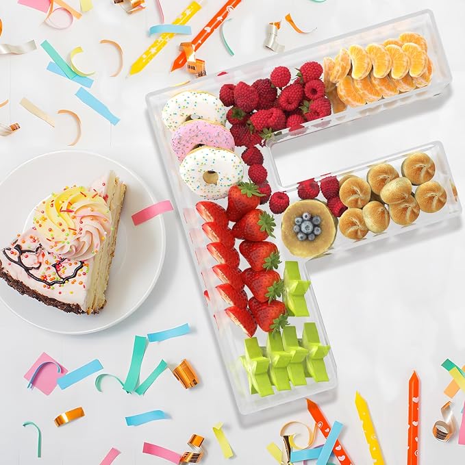 13.8" Extra Large Acrylic Letter Charcuterie Board Box, Reusable Fillable - Image 4