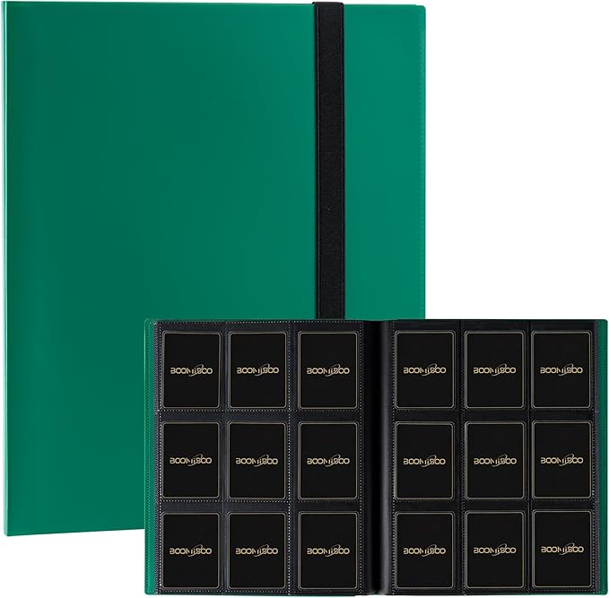 Card Binder 9 Pocket Storage 360 Card Binder, Trading Card Binder Senior and by BOOMIBOO
