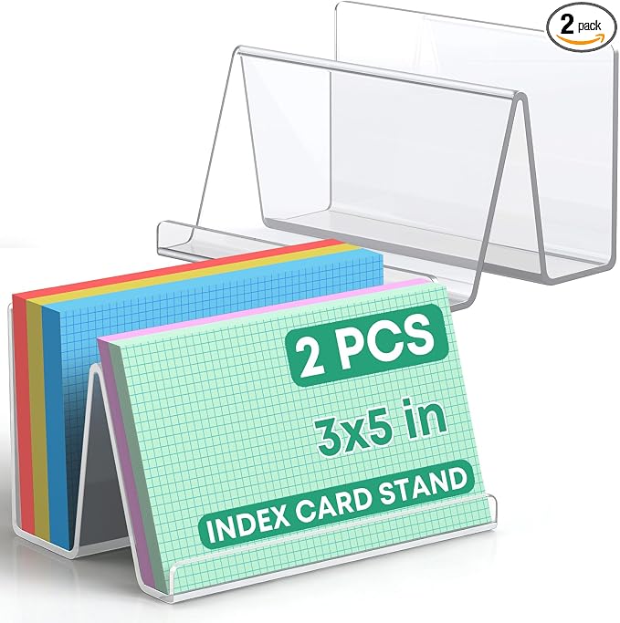 Uniclife 2 Pack 3x5 Index Card Holder, Index Card Organizer, Postcard Holder by UnicLife