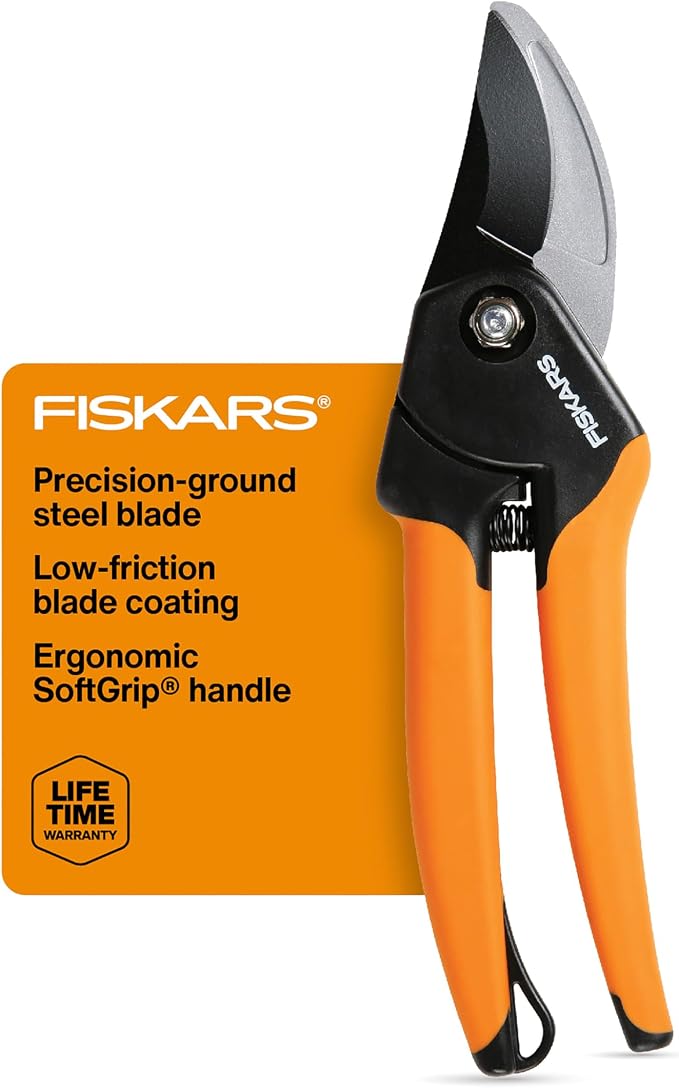 Fiskars SoftGrip Bypass Pruning Shears, 5/8” Cut Capacity Gardening Scissors by Unknown