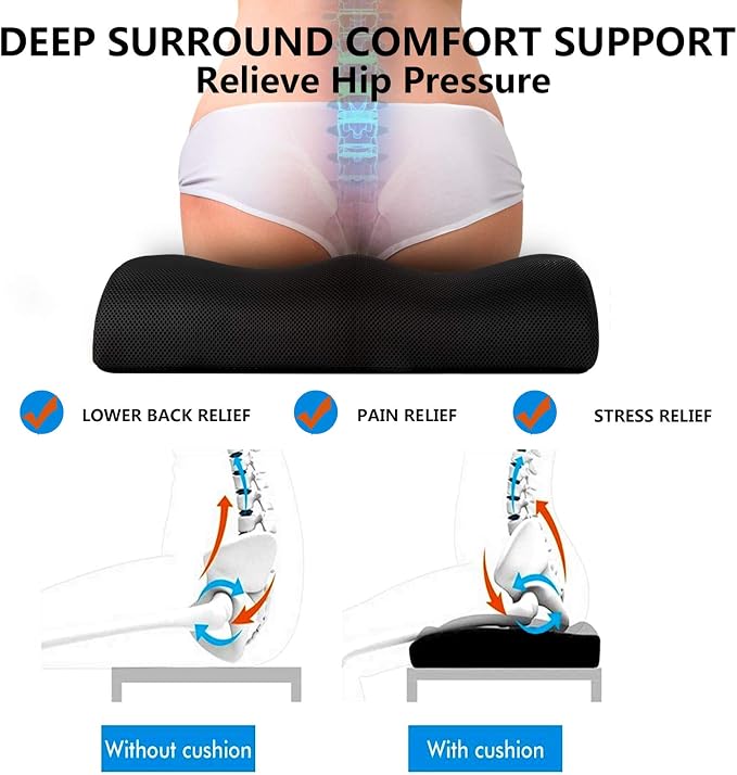 YOUFI Extra Thick Large Seat Cushion -19 X 17.5 X 4 Inch Gel Memory Foam Cushion - Image 6
