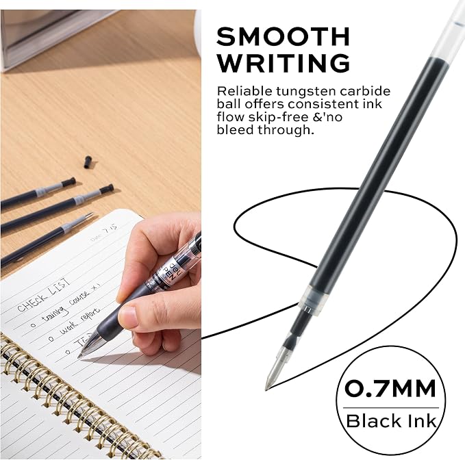 deli Gel Pen Refills, Medium Point 0.7mm, Smooth Writing, Fast Dry, No Bleed - Image 7