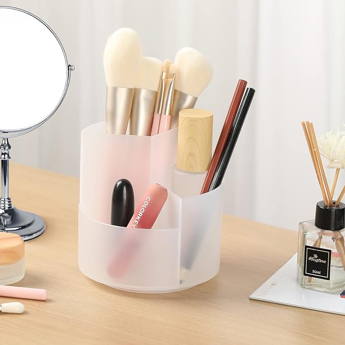 Desk Pencil Pen Holder, 3 Slots 360-Degree Spinning Organizers, Desktop Storage - Image 6