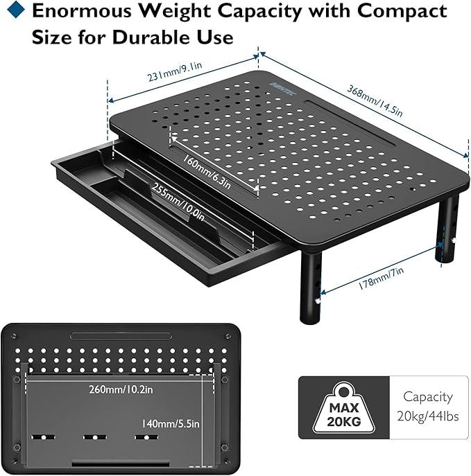 BONTEC 2 Pack Adjustable Monitor Stand Riser - Image 5