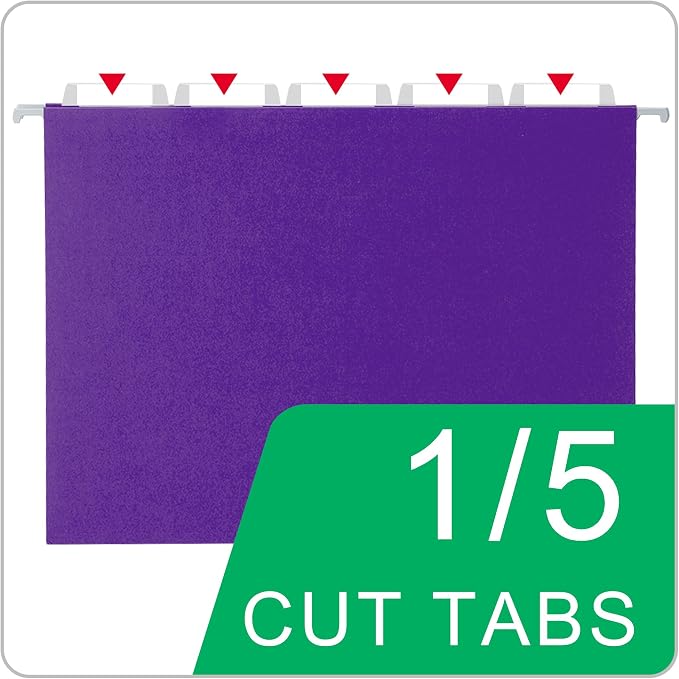 Purple Hanging File Folders, 50 Packs Letter Size File Folder, Designed - Image 3