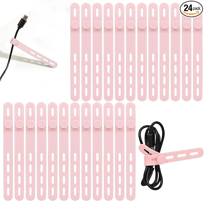 Donruby 24Pcs Silicone Cable Ties by Donruby