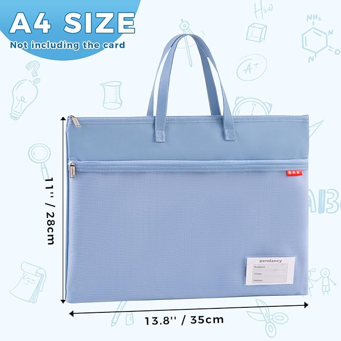 Pendancy Mesh Zipper Pouch A4 Size, Large Double Pocket Waterproof File Bag - Image 2