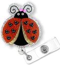 Glitter Ladybug Badge Reel Retractable by Bydevia