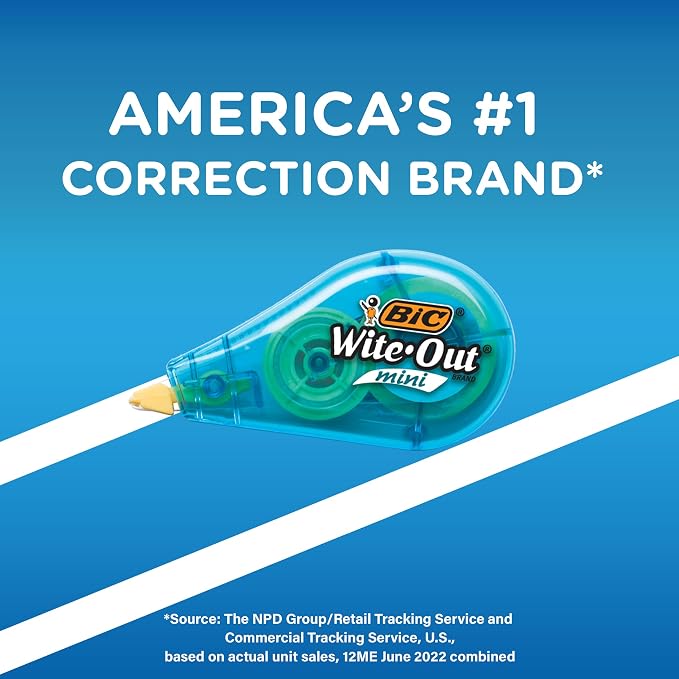 BIC Wite-Out Mini Correction Tape, No Dry Time, Long Lasting - Image 4