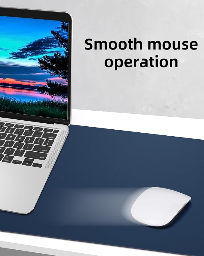 AFIING Leather Desk Pad Protector, Mouse Pad, Office Desk Mat, Non-Slip PU - Image 5