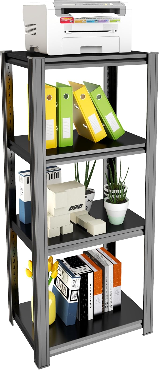 Printer Stand, Heavy Duty 4-Tier Steel Shelving Unit - Image 8