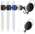Likesing 4 Black Retractable Pen Holder, 27.5" Reel Elastic Pen Leash by Makelifethewayyoulike