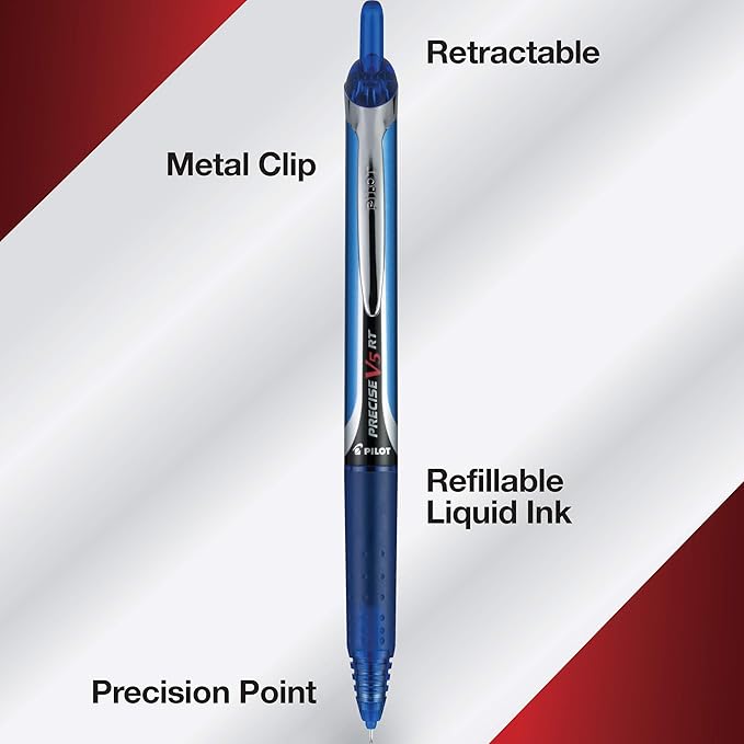 Pilot Precise V5 RT Refillable & Retractable Rollerball Pens, Extra Fine Point - Image 3