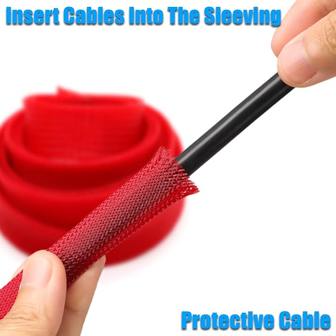 25ft PET Expandable Braided Cable Sleeve 3/8inch Pet Braided Cable Sleeve - Image 4