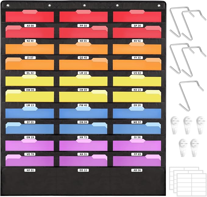 SUNEE 30 Pockets Hanging Wall File Organizer, Space Saver by SUNEE