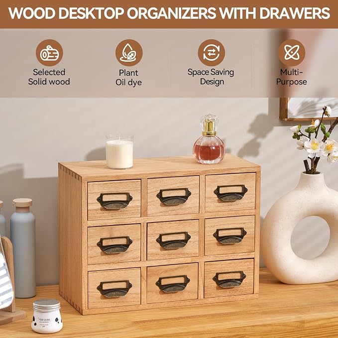 KIRIGEN Wooden Desk Storage Cabinet - Image 4