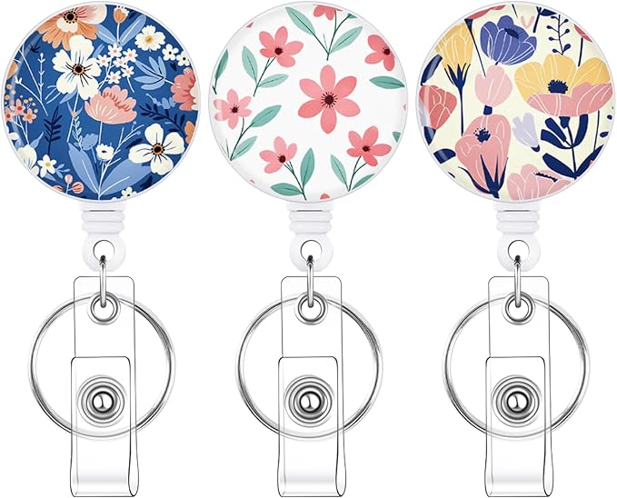 BESARME 3 Pack Badge Reels Retractable Badge Clip by BESARME