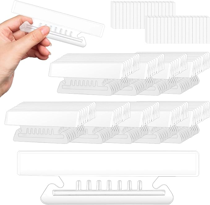 200 Pieces 4 Inch Clear Hanging Folder Tabs Hanging File Folders Tabs File by SMAODSGN
