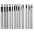 17 PCS Leather Hole Punch, 0.5-7mm Hollow Punch Set Metal Round Leather Punches by Unknown