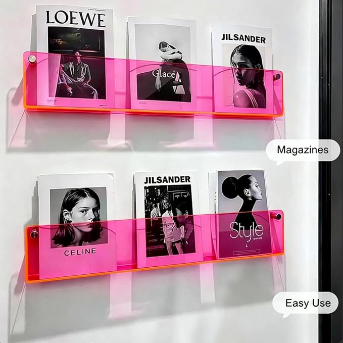 ROYALITA 2-Pack Acrylic Magazine Holder Brochure Holder, Fashion Hanging - Image 6