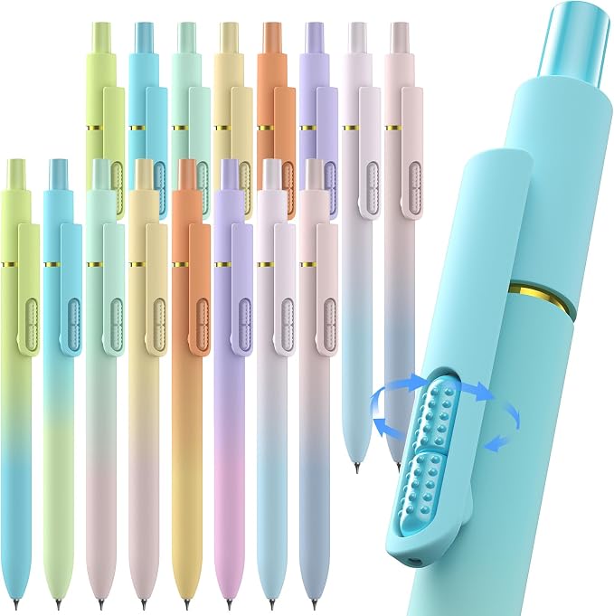 Hiacry 16 Pack Gel Pens, Quick-Dry Black Ink-0.7 MM Fine Point Fidget Pens | by HIACRY