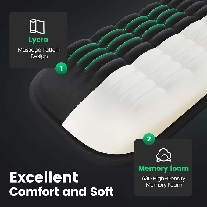 Mekass TKL Keyboard Wrist Rest, Super Soft Memory Foam Ergonomic Computer Wrist - Image 2