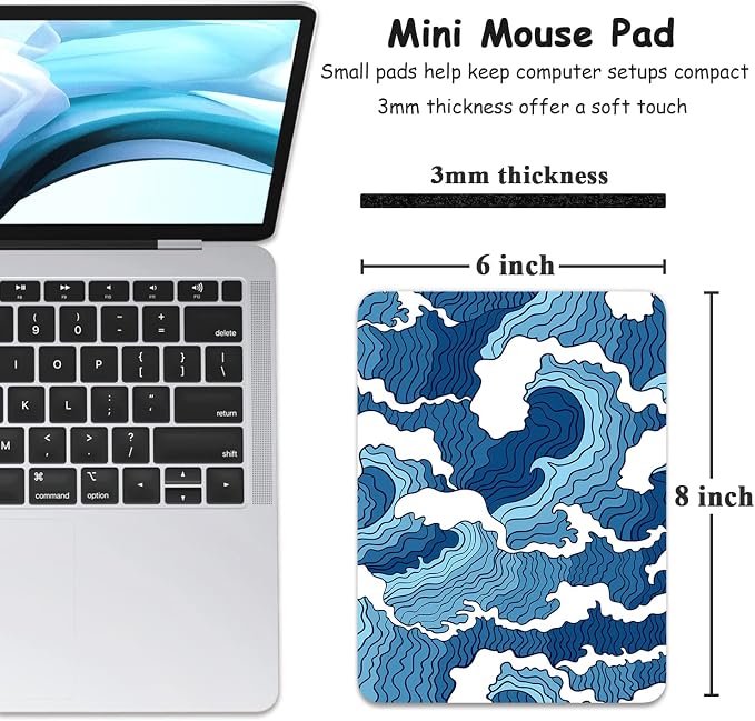 Dapesuom Small Mouse Pad, 6 x 8 Inch Thick Rubber Premium-Textured Non-Slip - Image 2