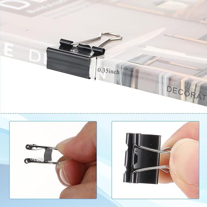 Jetec 200 Pcs Binder Clips Medium Paper Clamps Metal Paper Clips - Image 2