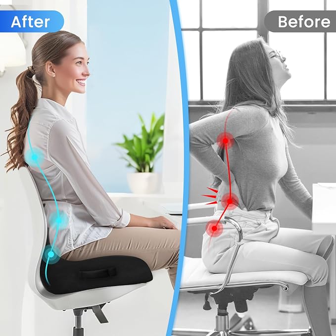 CushZone Seat Cushion, Ergonomic Memory Foam Seat Cushions - Image 7