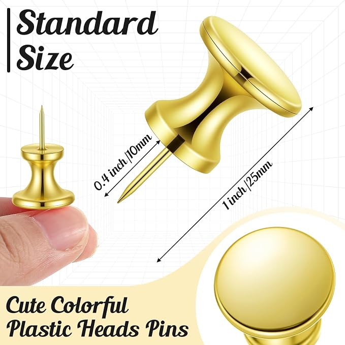 Outus 60 Pcs Giant Push Pins Jumbo Tacks 1/1.8inch Plastic Head - Image 2