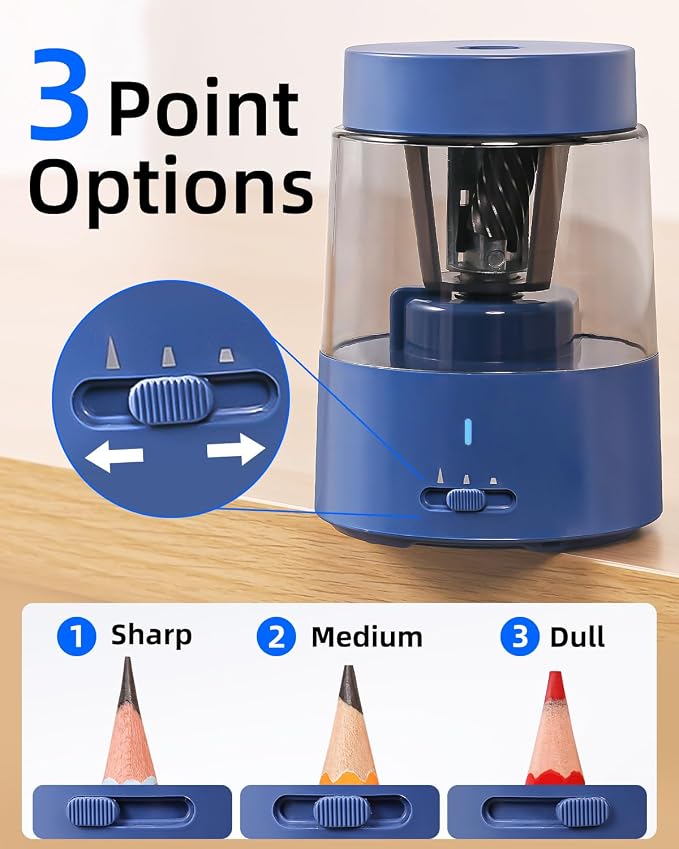 ZMOL Electric Rechargeable Pencil Sharpener, Automatic Pencil Sharpeners - Image 3
