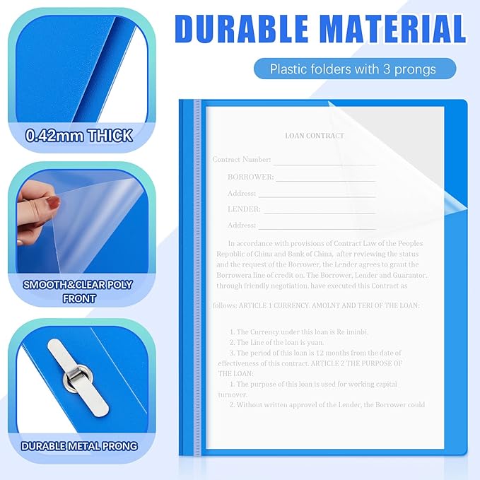 Teling 72 Pack Clear Front Report Covers Bulk Business Report Covers Plastic - Image 3