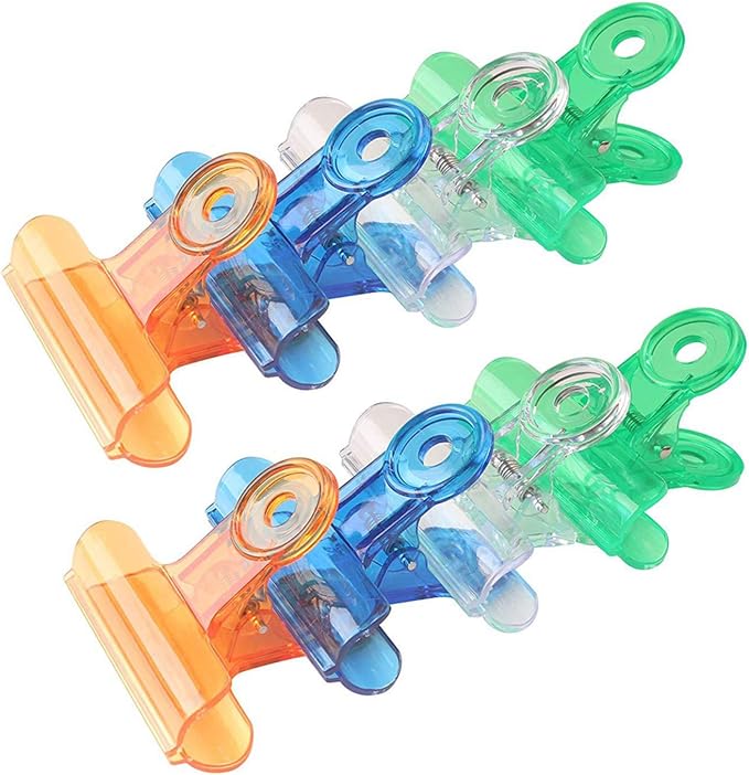 12 Pcs Translucent Plastic Clip Bulldog Binder Paper Clamps by Teensery