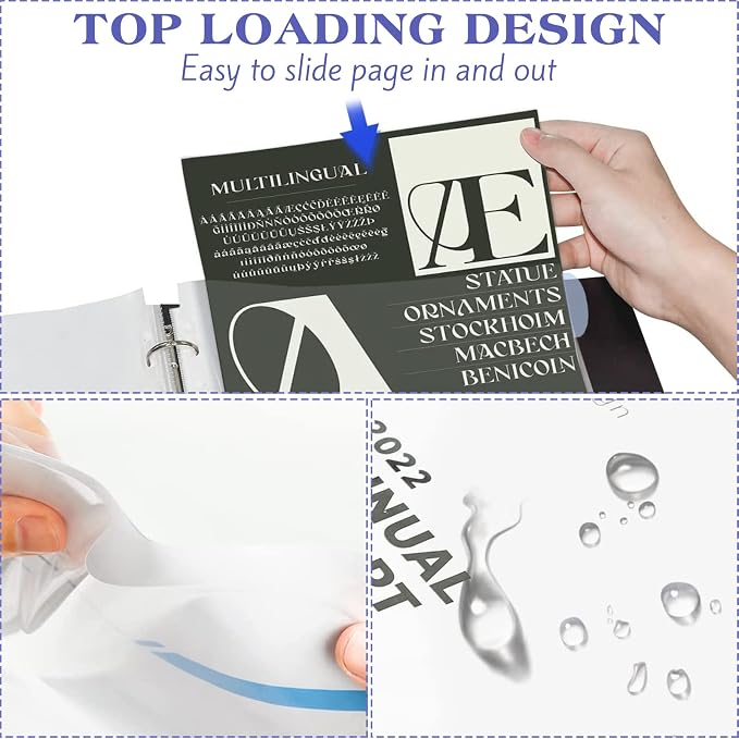 5 Set of 40 Pack A4 Plastic Sleeves Binder Index Dividers Pocket Dividers - Image 5