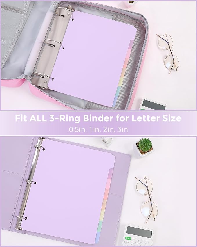SKYDUE 8-Tab Binder Dividers for 3 Ring Binder, Letter Size, Durable Plastic - Image 5