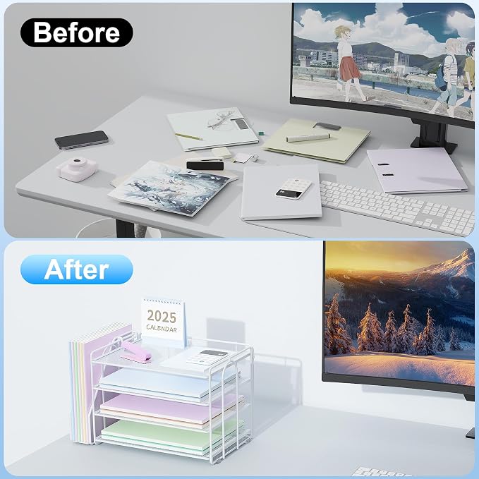 Spacrea Desk Organizers and Accessories, Paper Organizer - Image 2