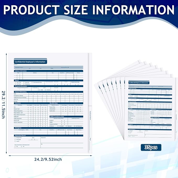 Faccito 35 Pcs Confidential Employee Record Folder Bulk Employee File Folders - Image 2
