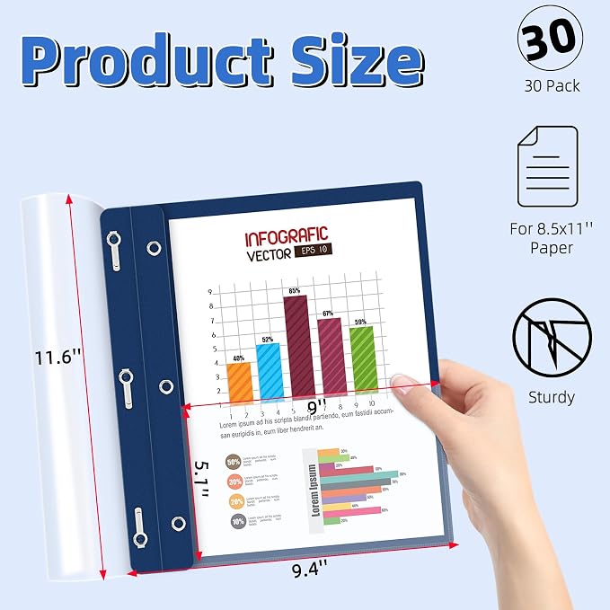 HAUTOCO 30 Pack Plastic Report Covers - Image 2