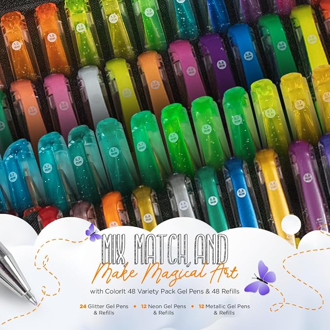 ColorIt Gel Pens for Adult Coloring – 96 Pack - Image 2