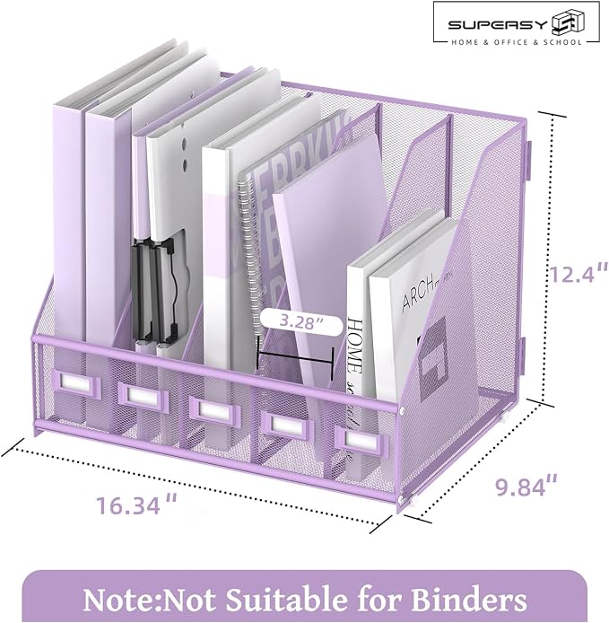 SUPEASY Desk Organizers Metal Desk Magazine File Holder - Image 3