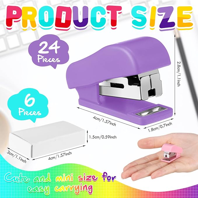 Fainne 24 Pcs Mini Stapler Bulk - Image 2