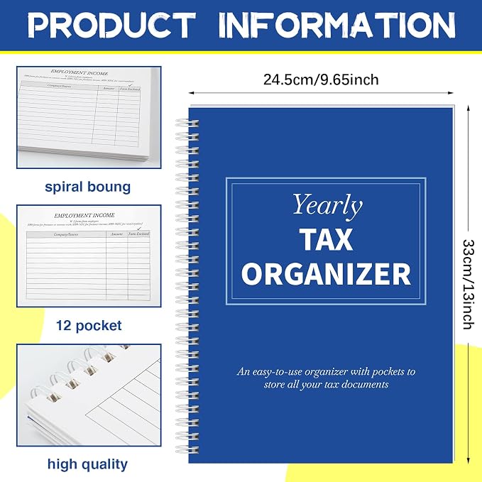 Faccito 1 Pack 2026 2027 Yearly Tax Organizer 13" x 9.7" Tax Record Organizer - Image 2
